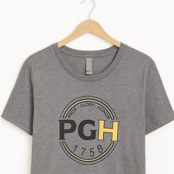Pittsburgh 1758 “Pride • Glory • Honor” Gray Logo T-Shirt Medium Unisex Tee - Picture 2 of 2